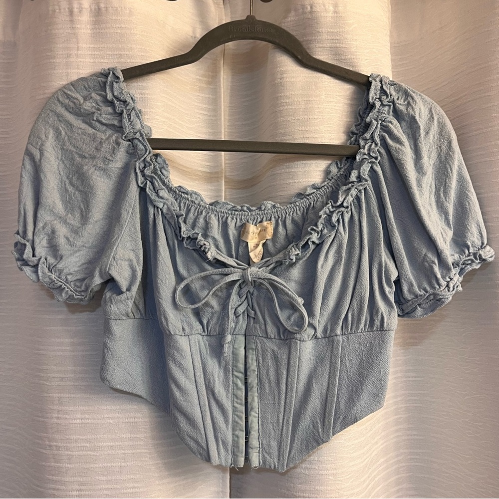 Altar'd State Blue Blouse with Elegant Design